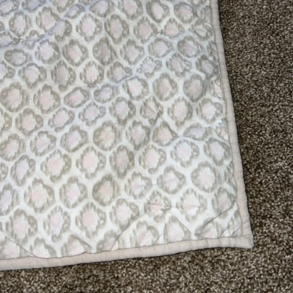 Restoration Hardware RH Pink Neutral Ikat‎ Tufted Baby Duvet Quilt Comforter